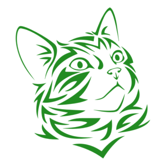Tribal Cat Decal (Green)